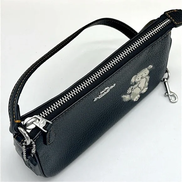 Coach Nolita 19 With Happy Dog Black Leather Bag with Silver Hardware - Picture 10 of 16